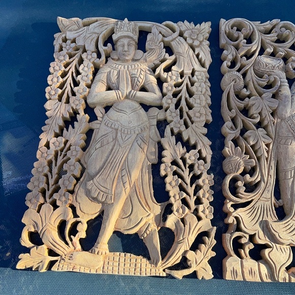 Intricate Carved Wooden Wall Art made in Thailand